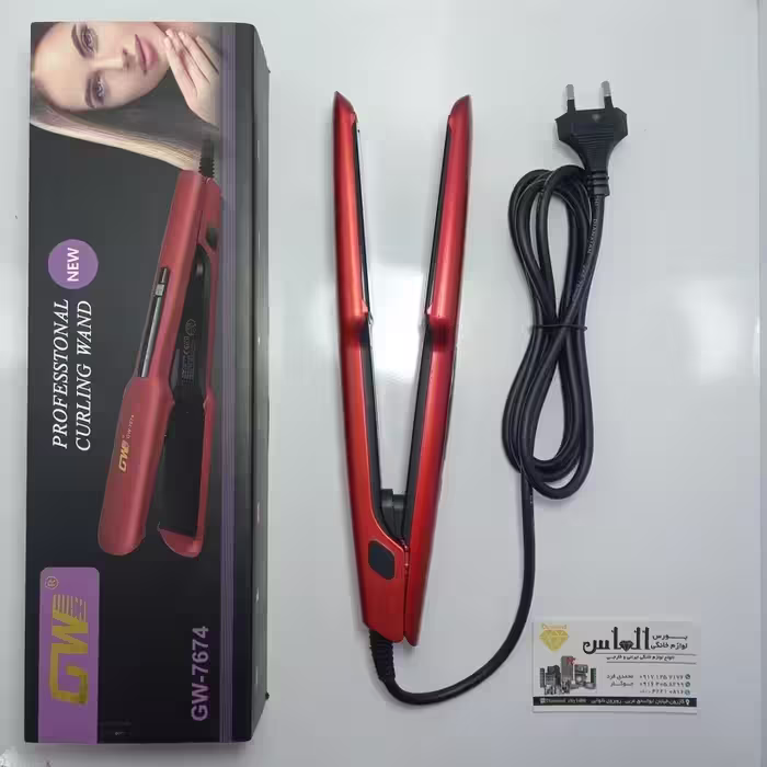 اتو مو حرفه ای وارداتی صاف GW با رنگ شکیل کله غازی و با قابلیت تنظیم درجه  از 160 تا 220 ، اتو مو حالت دهنده ، پس کرایه