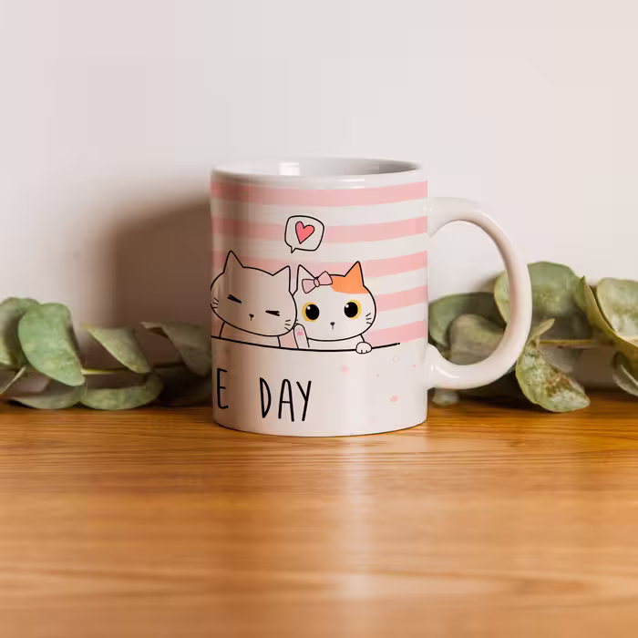 ماگ طرح گربه مدل have a nice day