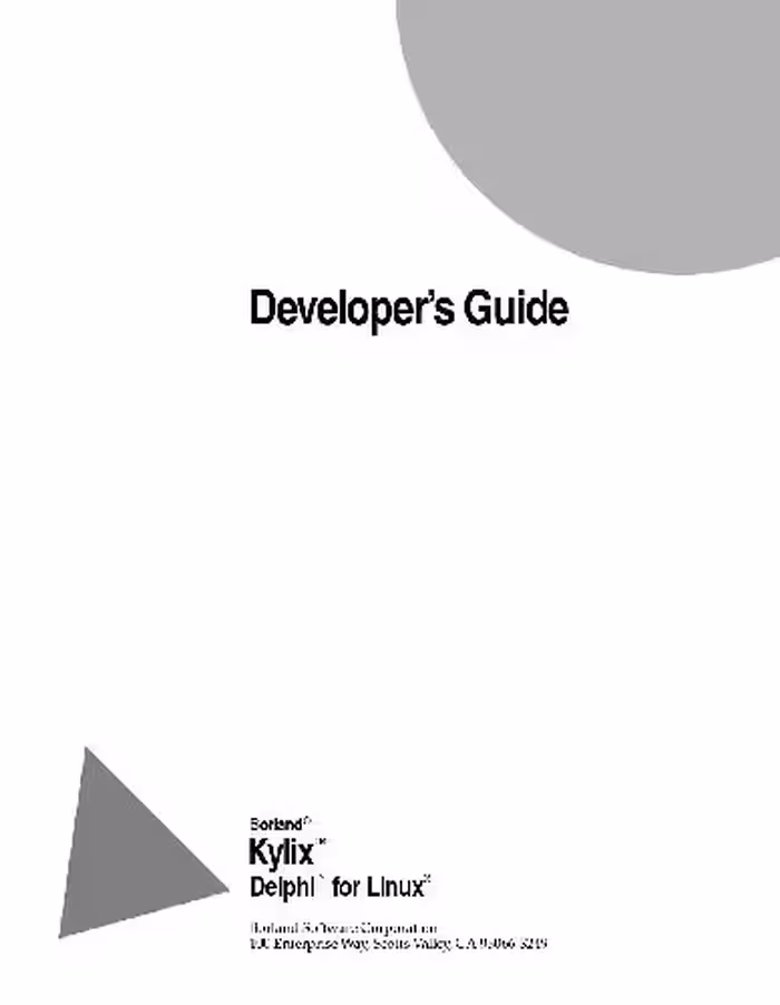 خرید و دانلود نسخه کامل کتاب Kylix Developer's Guide