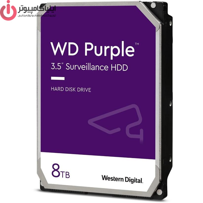 هارددیسک اینترنال 35 اینچ وسترن دیجیتال بنفش مدل WD84PURZ ظرفیت 8 ترابایت