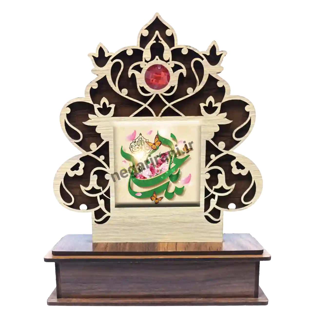 تندیس کاشی گلدار یا علی 2D 191