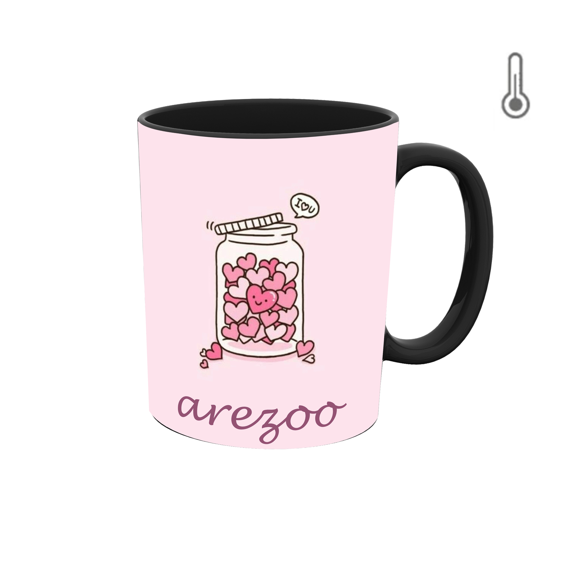 ماگ حرارتی طرح اسم آرزو مدل قلب کد 6