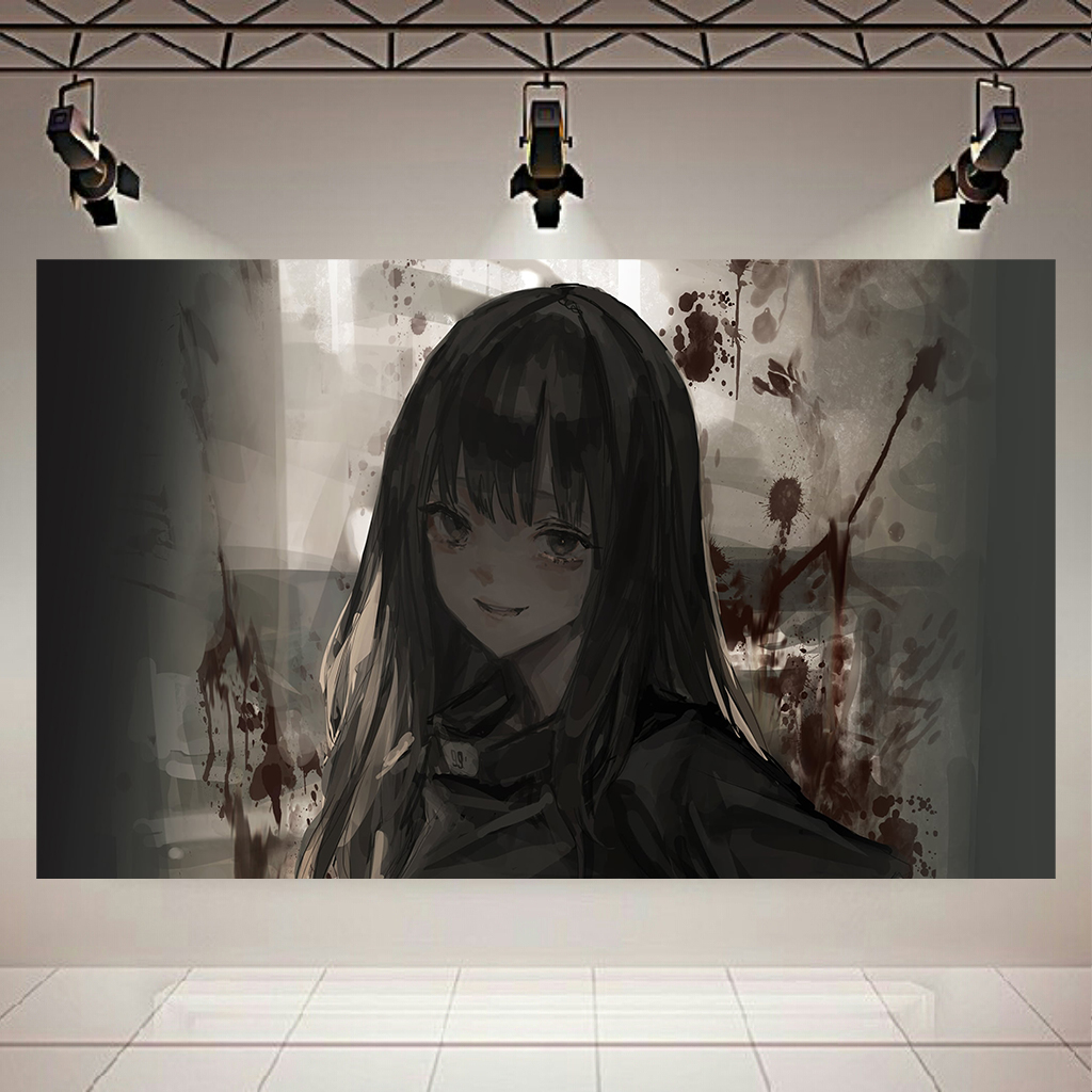 تابلو شاسی طرح انیمه مدل دختر سیاه پوش کد AR640