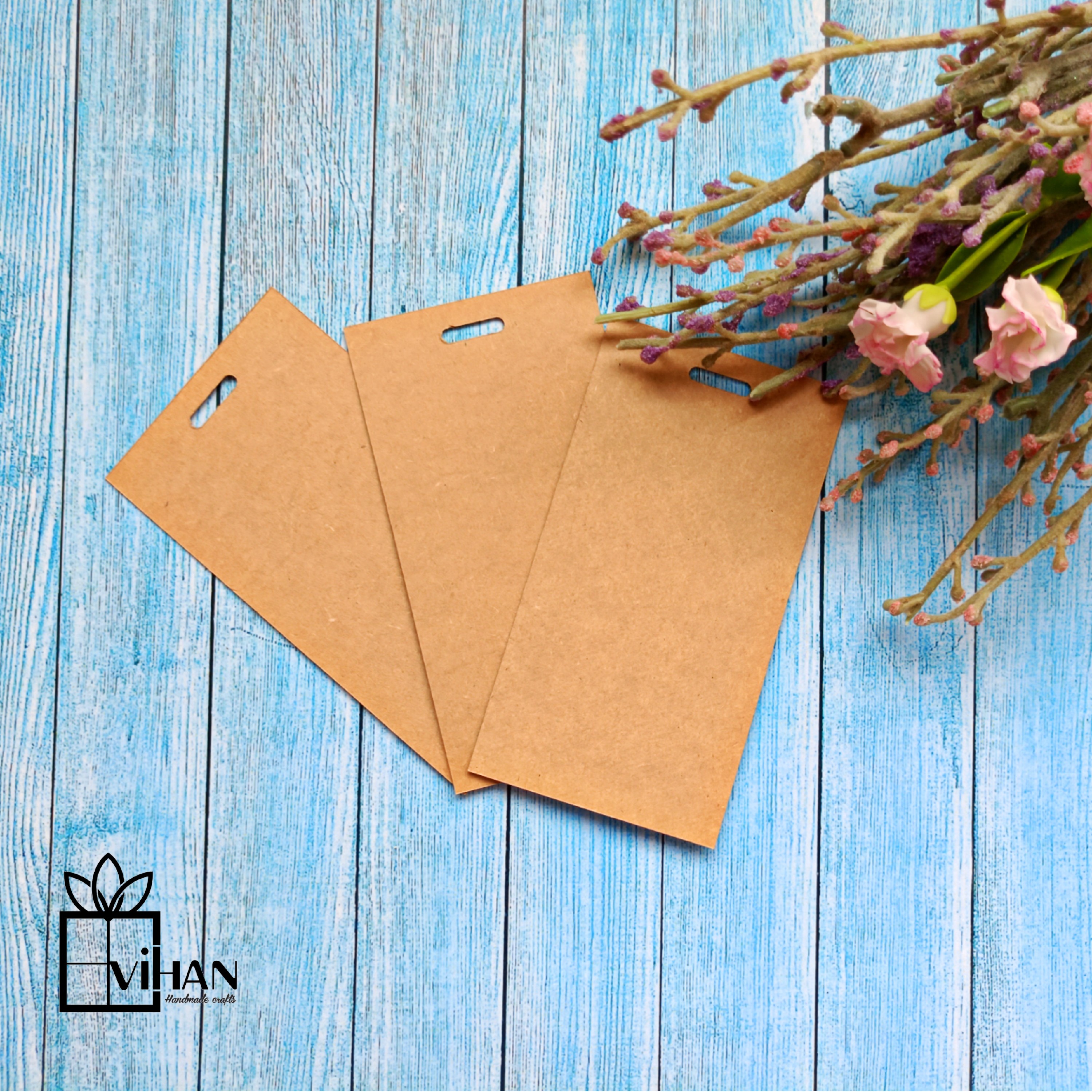 تگ خام پانچ شده کرافت  بسته 12 تایی 