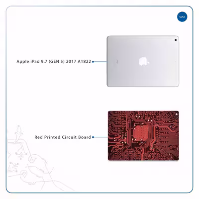 برچسب پوششی ماهوت مدل Red Printed Circuit Board مناسب برای تبلت اپل iPad 9.7 (GEN 5) 2017 A1822