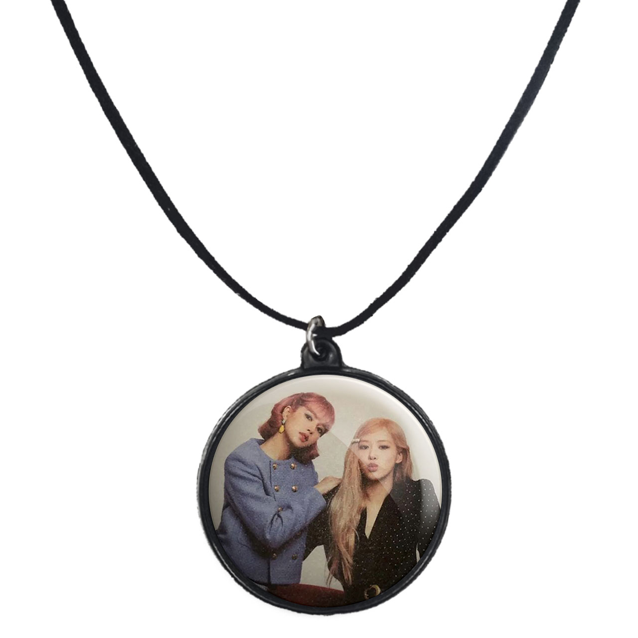 گردنبند پرمانه طرح بلک پینک کد pmb.18082 مدل دو طرفه