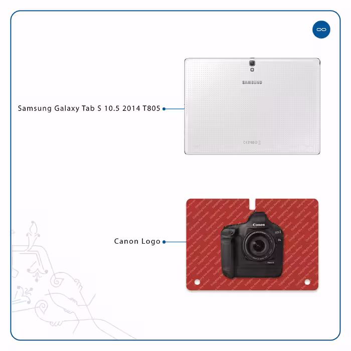 برچسب پوششی ماهوت مدل Canon-Logo مناسب برای تبلت سامسونگ Galaxy Tab S 10.5 2014 T805