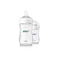 شیشه شیر طلقی 1  ماه نچرال فیلیپس اونت philips avent ظرفیت 260 میلی لیتر بسته دو عددی