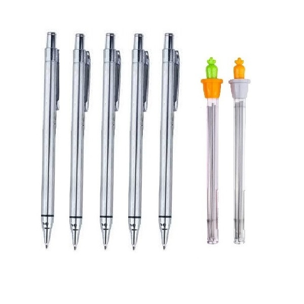 مداد نوکی 0.7 میلی متری مدل فلزی فانتزی به همراه نوک مداد نوکی مجموعه 7 عددی | چاوه