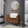 ست کابینت و روشویی آزالیا مدل Milana 15 به همراه آینه و شلف