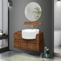 ست کابینت و روشویی آزالیا مدل Milana 15 به همراه آینه و شلف