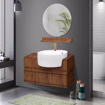 ست کابینت و روشویی آزالیا مدل Milana 15 به همراه آینه و شلف