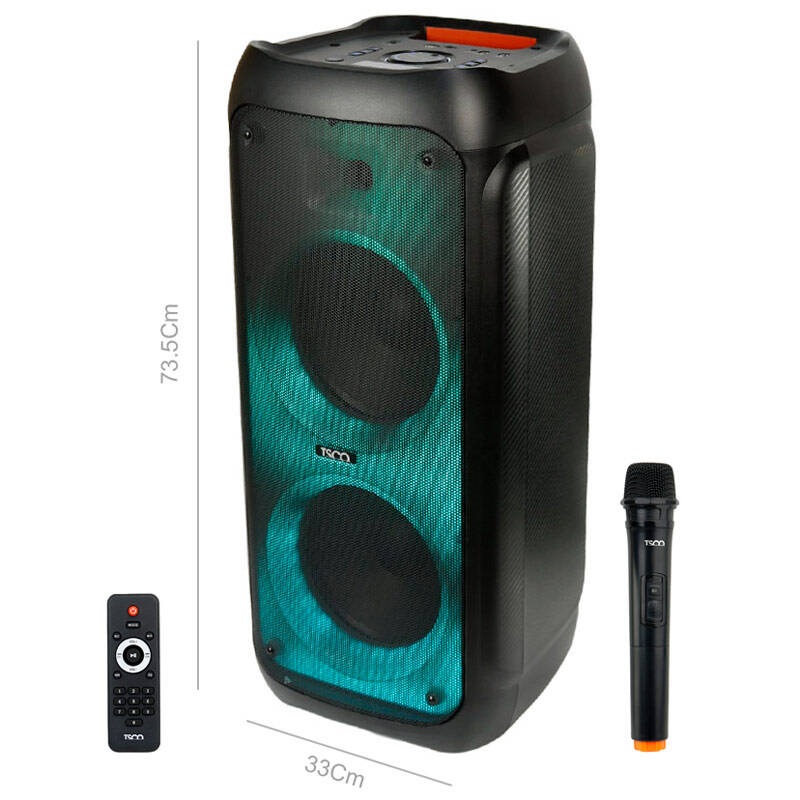 اسپیکر چمدانی بلوتوثی رم و فلش خور TSCO TS 2081   میکروفون و ریموت کنترل