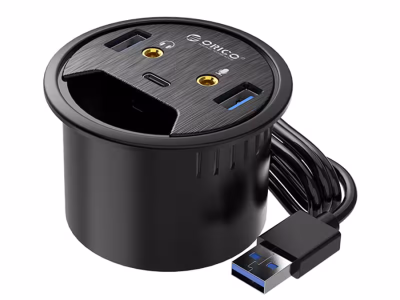 هاب یو اس بی رومیزی اوریکو Orico Desktop Power Grommet Hub DESK-2U1C 1M Cable