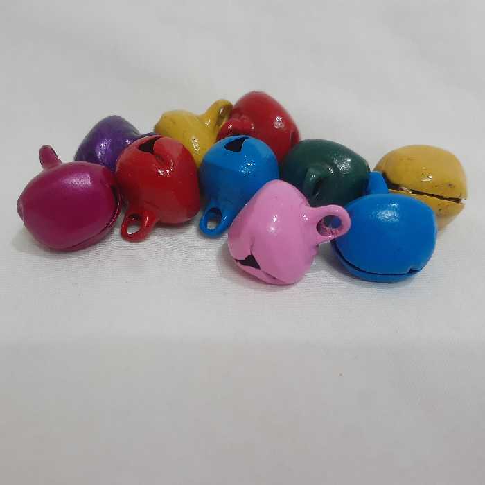 زنگوله 12 میلیمتری پک پنج تایی رنگی رنگی فلزی