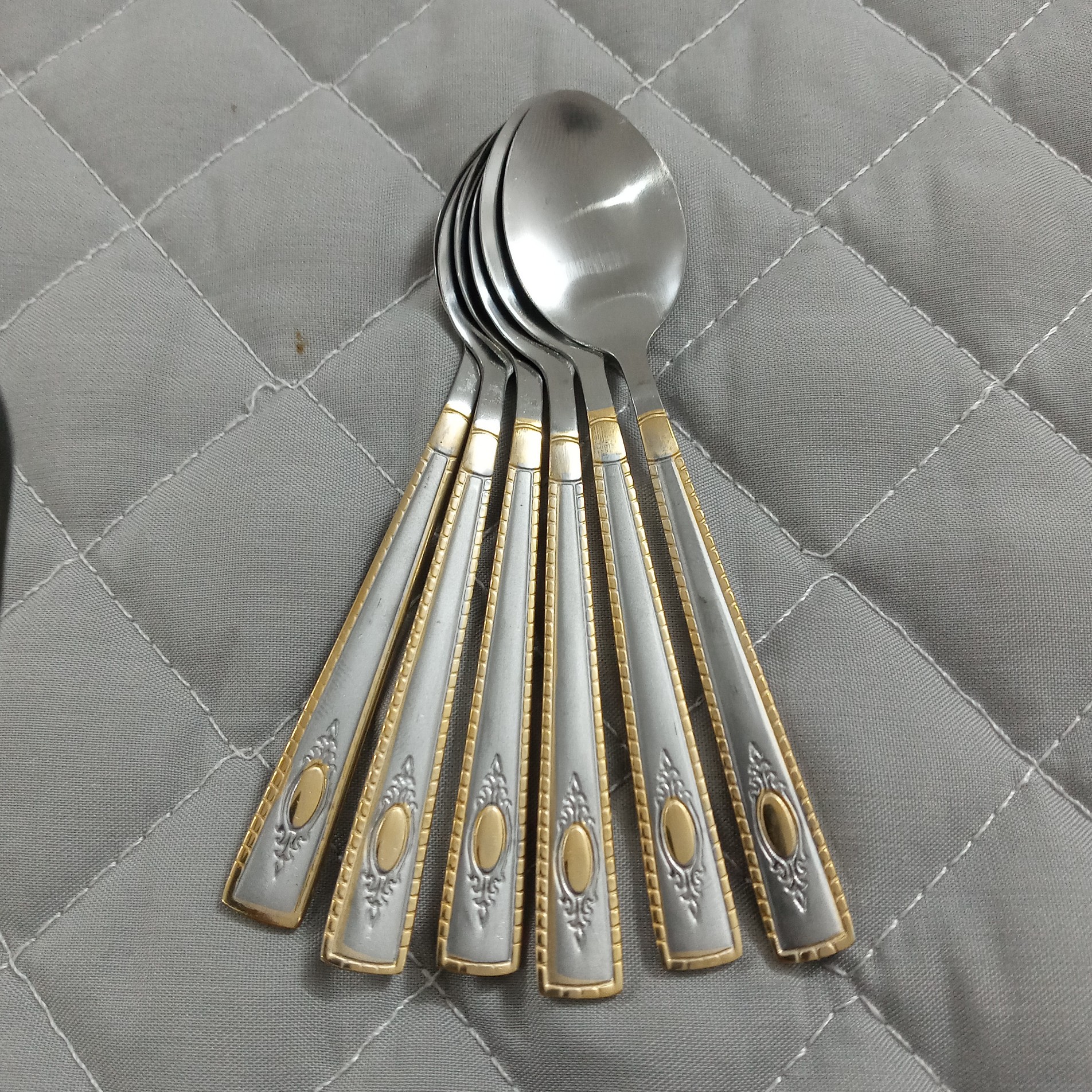 قاشق چایی خوری استیل طلایی یونیک لایف بسته 6عددی(  قاشق چایخوری) (قاشق چای خوری )  