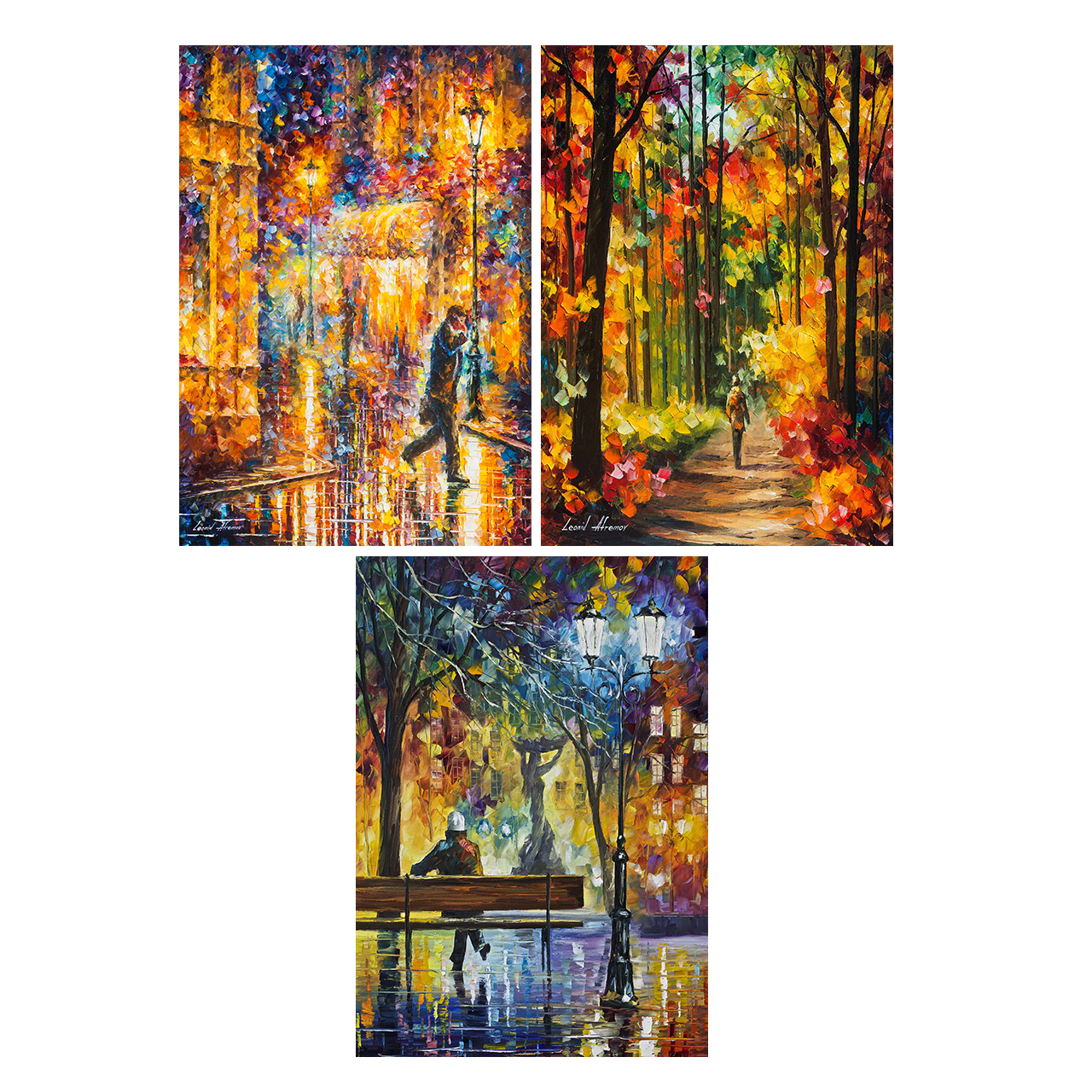 تابلو شاسی طرح آثار لئونید آفرمو کد SET036 مجموعه 3 عددی