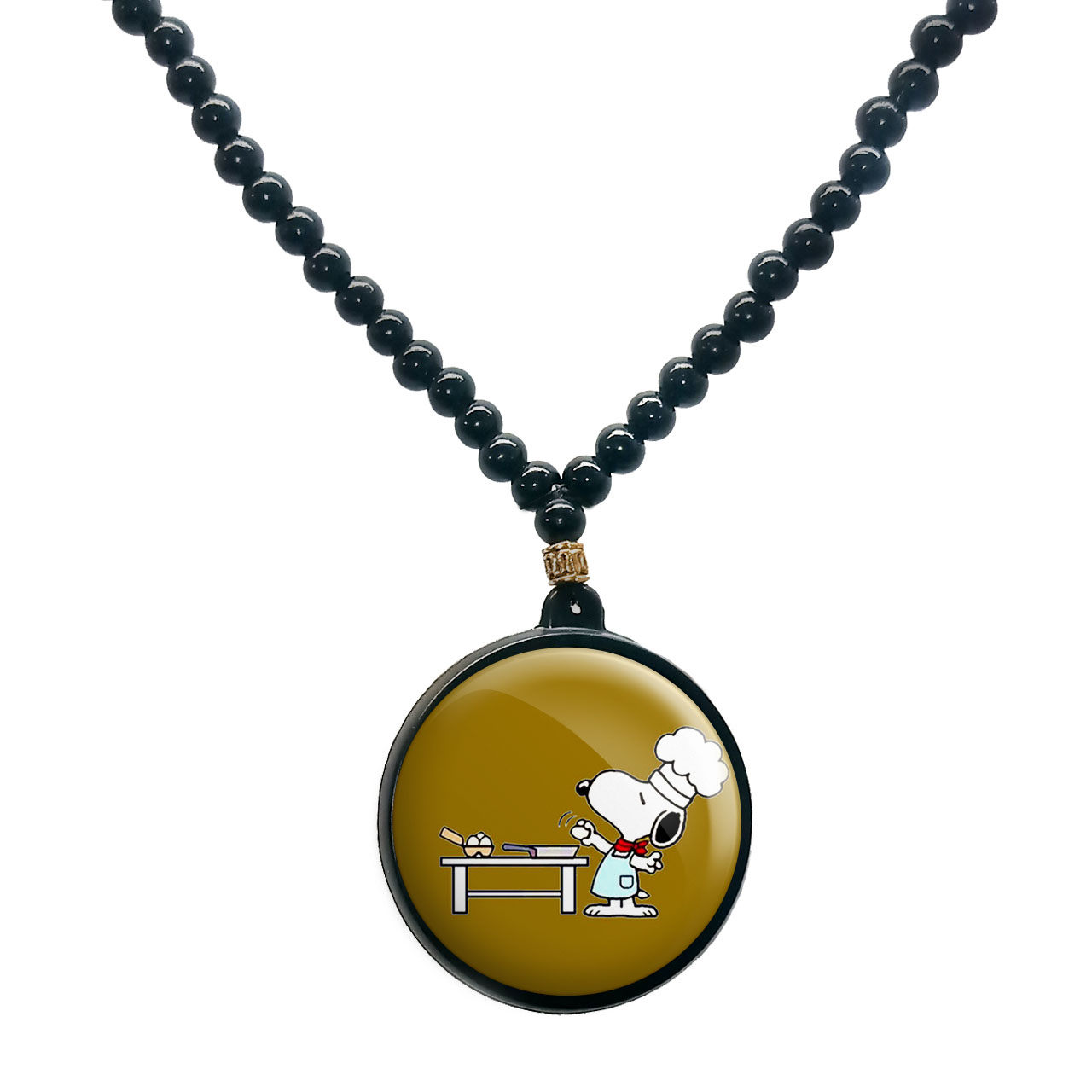 گردنبند پرمانه طرح اسنوپی کد pmd.14617 مدل دو طرفه