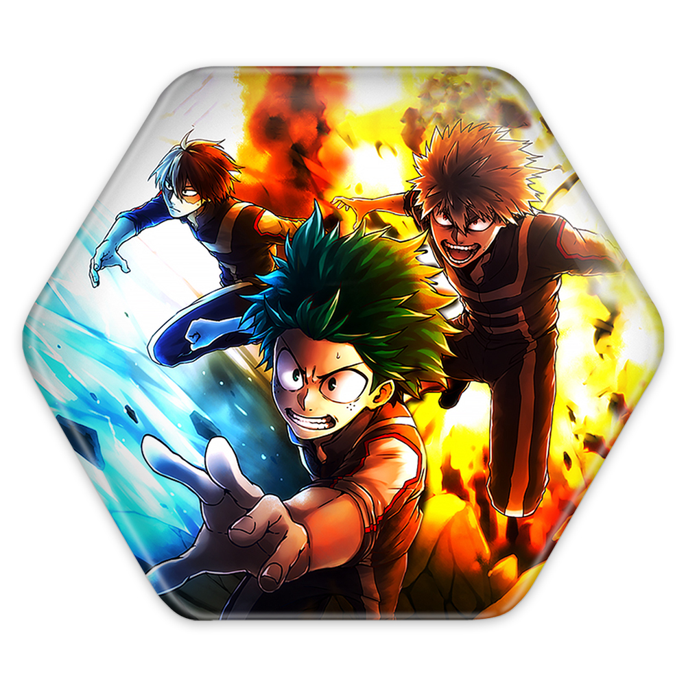 پیکسل خندالو طرح باکوگو و دکو و شوتو انیمه آکادمی قهرمان من مدل شش ضلعی کد 11587