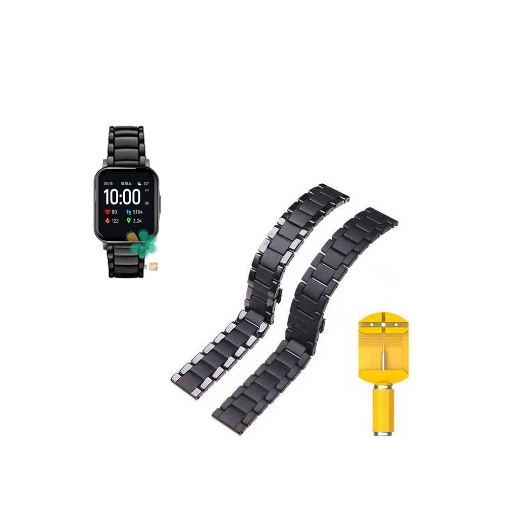 بند فلزی ساعت شیائومی Xiaomi Haylou LS02 مدل 3Bead Carbon