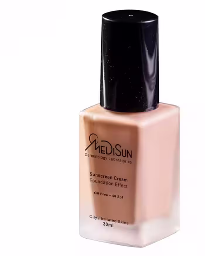 ضد آفتاب کرم پودری مدیسان بژ طبیعی پوست چرب و حساس SPF 40
