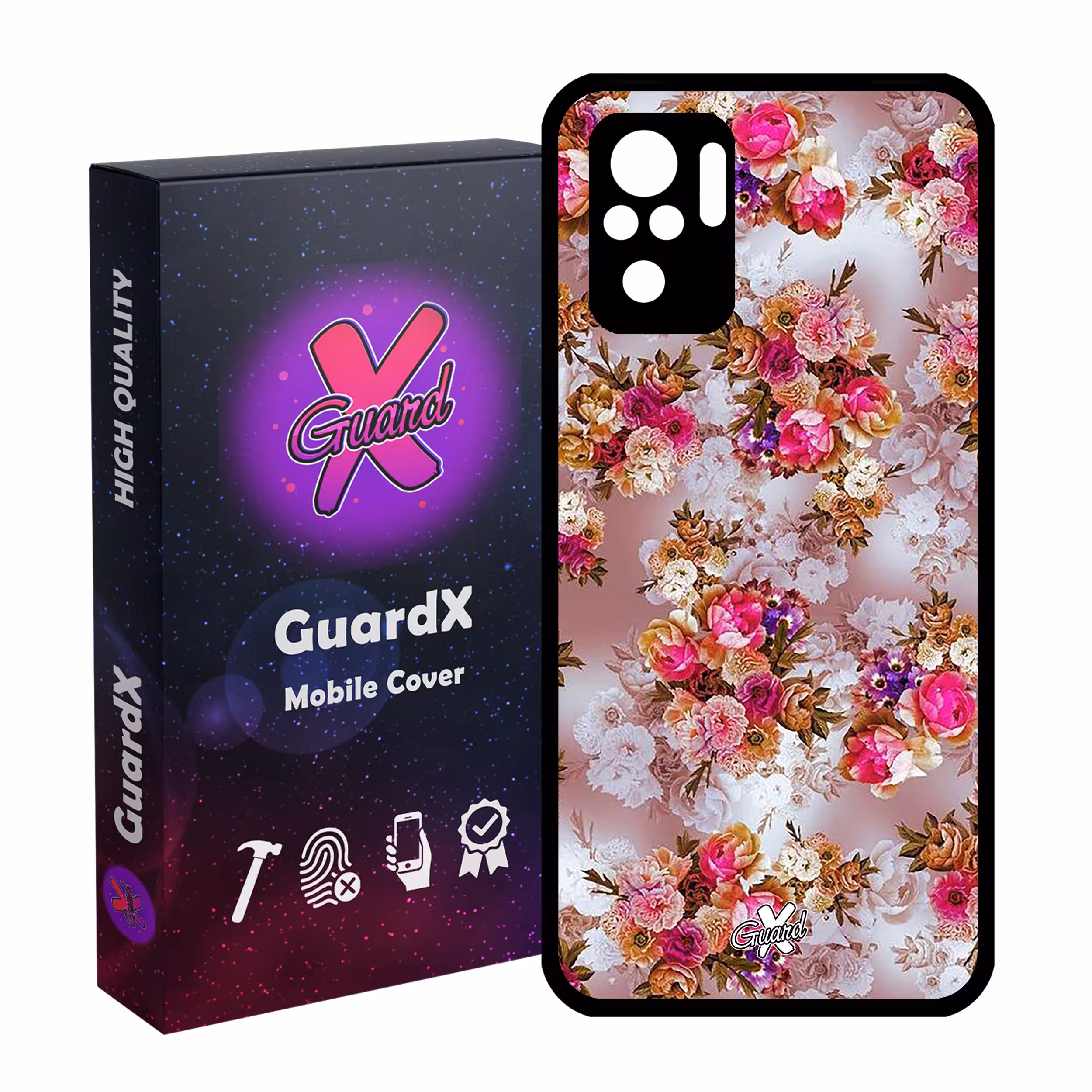 کاور گارد ایکس طرح گل مدل Glass10333 مناسب برای گوشی موبایل شیائومی Redmi Note 10 4G / Note 10S