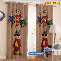 پرده پانچ کودکانه طرح آلوین کد p-602