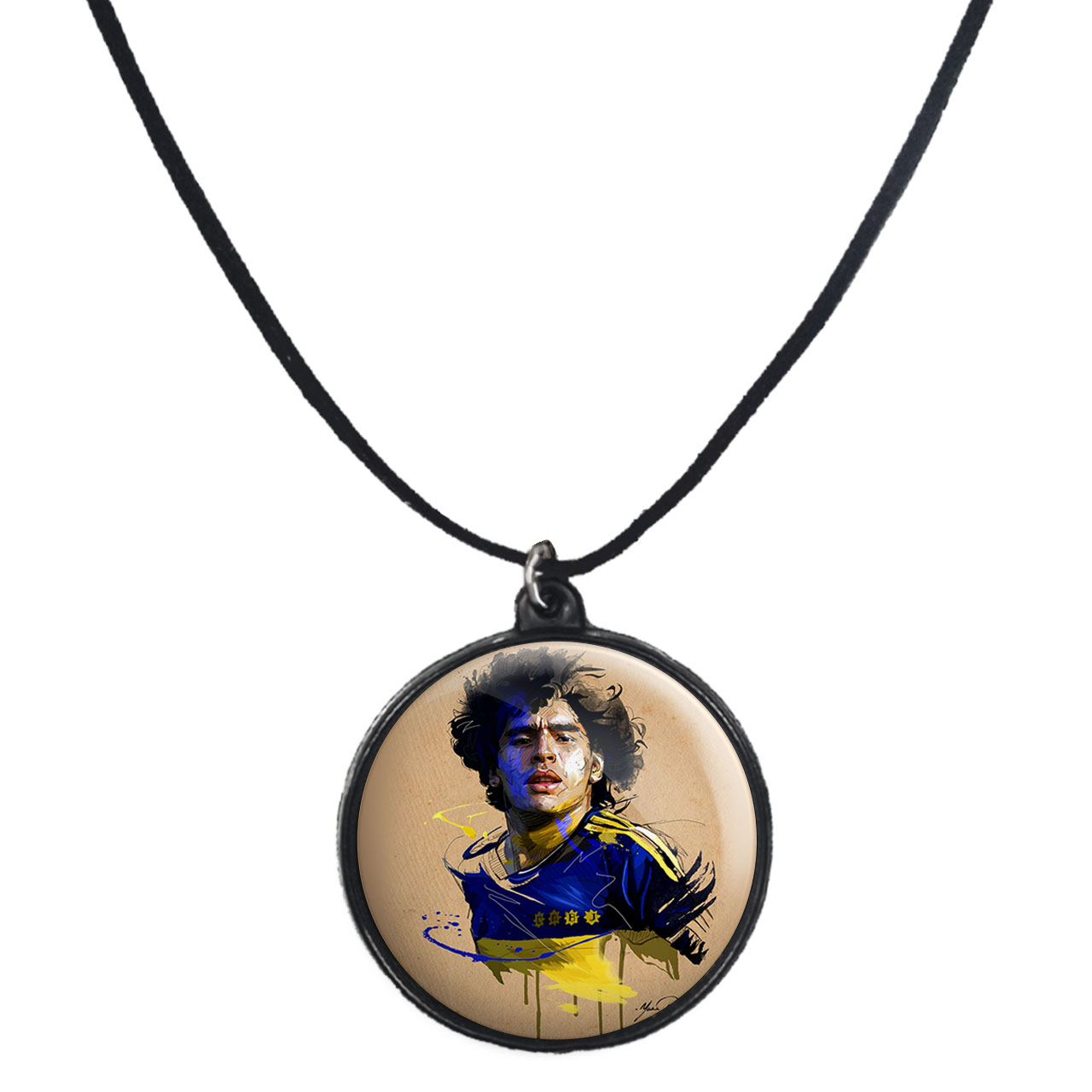 گردنبند پرمانه طرح مارادونا کد pmb.16558 مدل دو طرفه