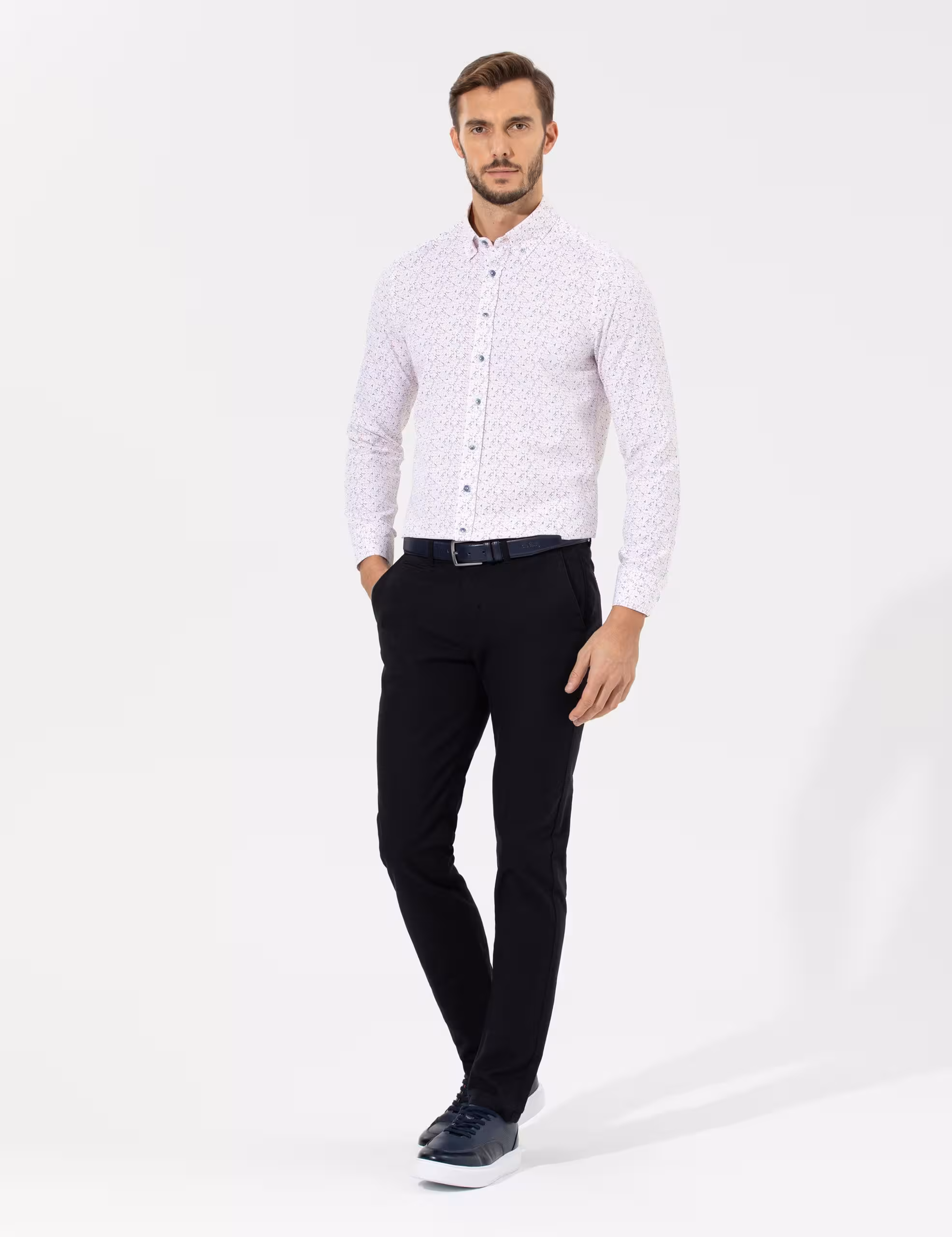 شلوار کتان مردانه مشکی پیرکاردین - فروشگاه لباس شهرمون