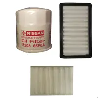 فیلتر روغن خودرو نیسان جنیون پارتس مدل 15208- 65F0A مناسب برای نیسان ماکسیما به همراه فیلتر هوا و فیلتر کابین