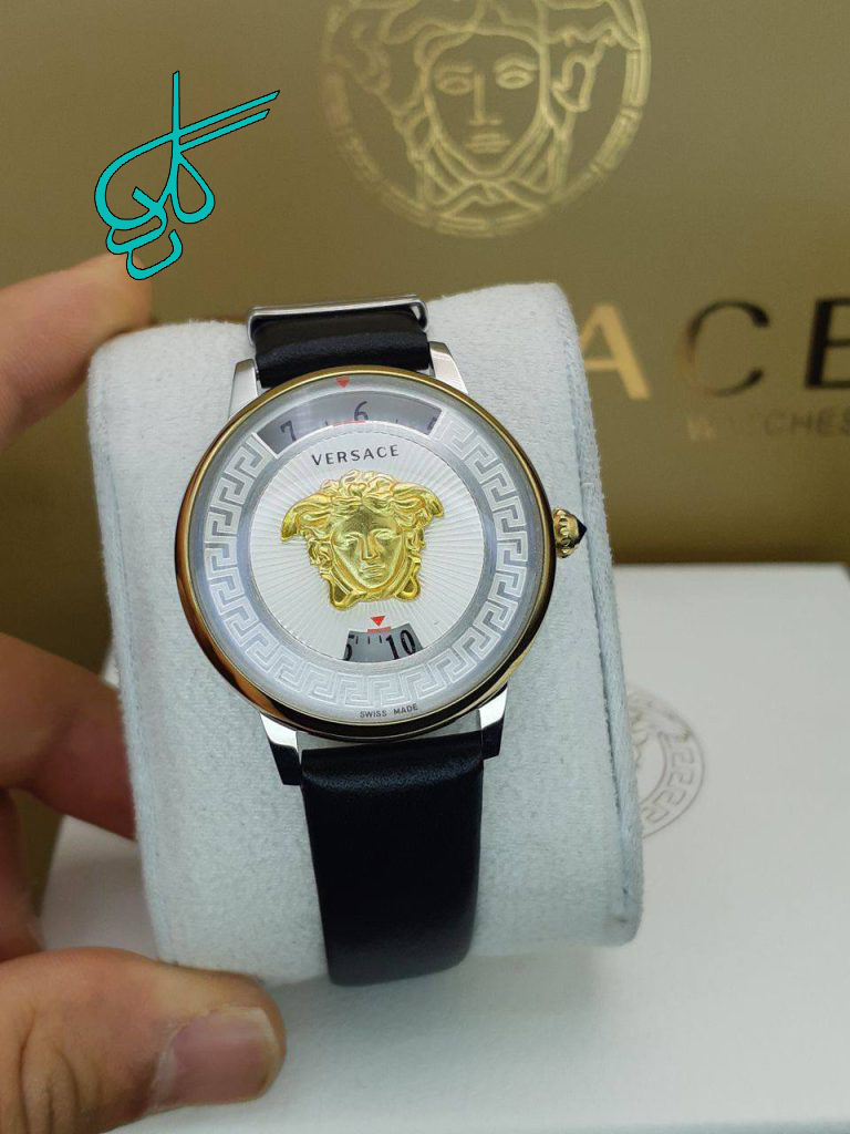 خرید ساعت ورساچه زنانه کنتوری ساخت ژاپن کیفیت عالی جنس استیل رنگ ثابت و ضدحساسیت شیشه مینرال گلس ضدآب کد 1918218 - ردگل