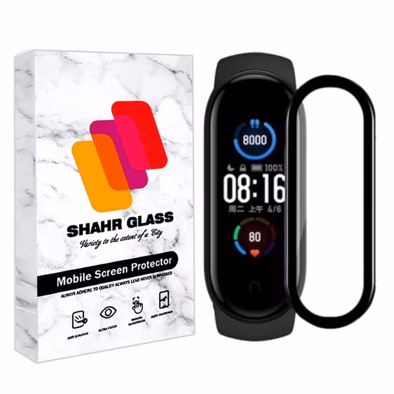 محافظ صفحه نمایش نانو شهر گلس مدل PMSR مناسب برای ساعت هوشمند شیائومی Mi Band 4