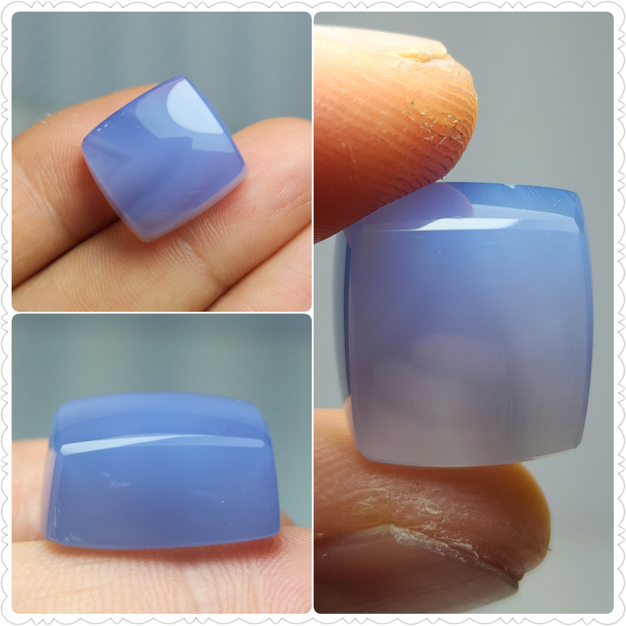 نگین عقیق کبود اصل و طبیعی یمن ( تراش چهارگوش )