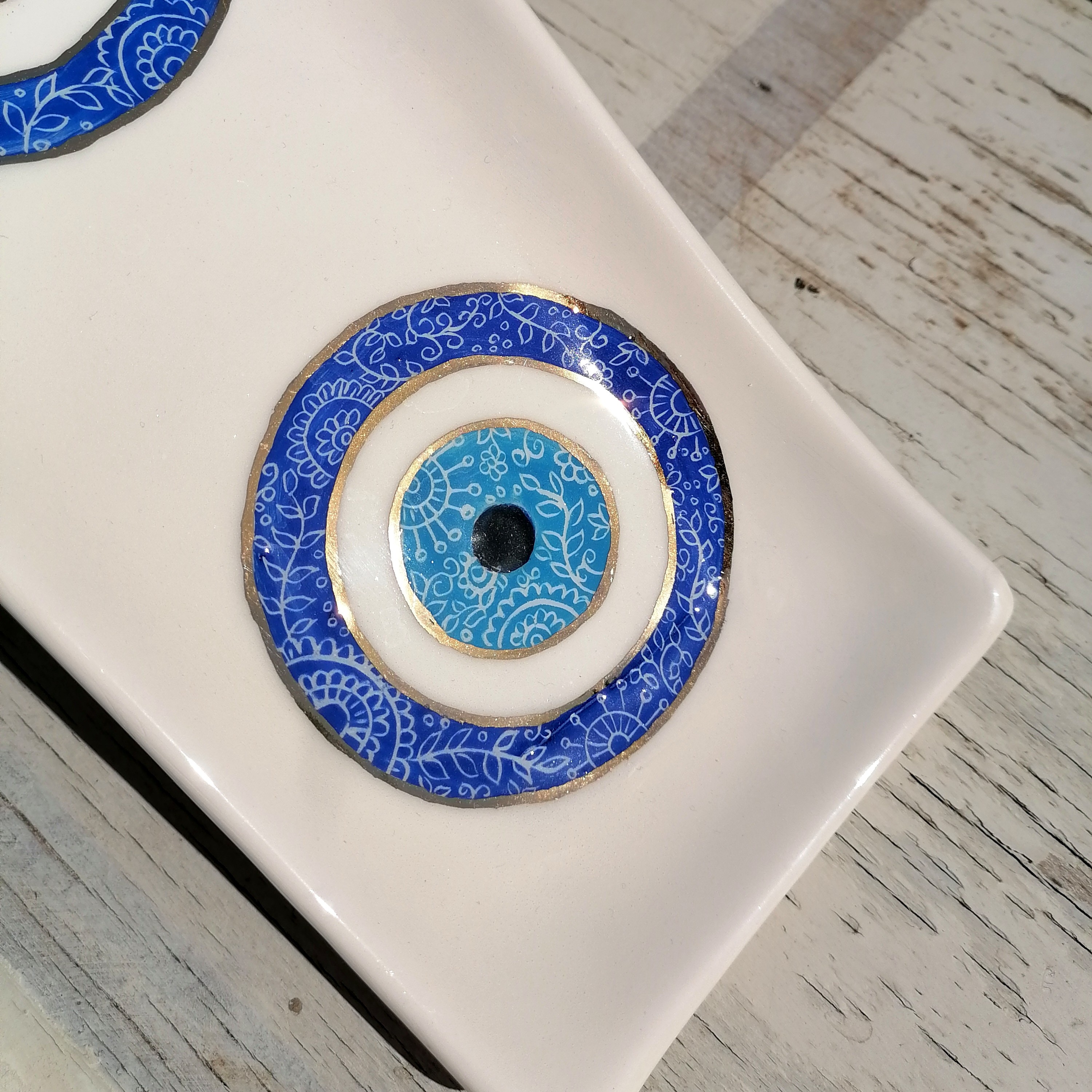 دیس رولت خوری سرامیکی نقاشی دست مزین به طلا