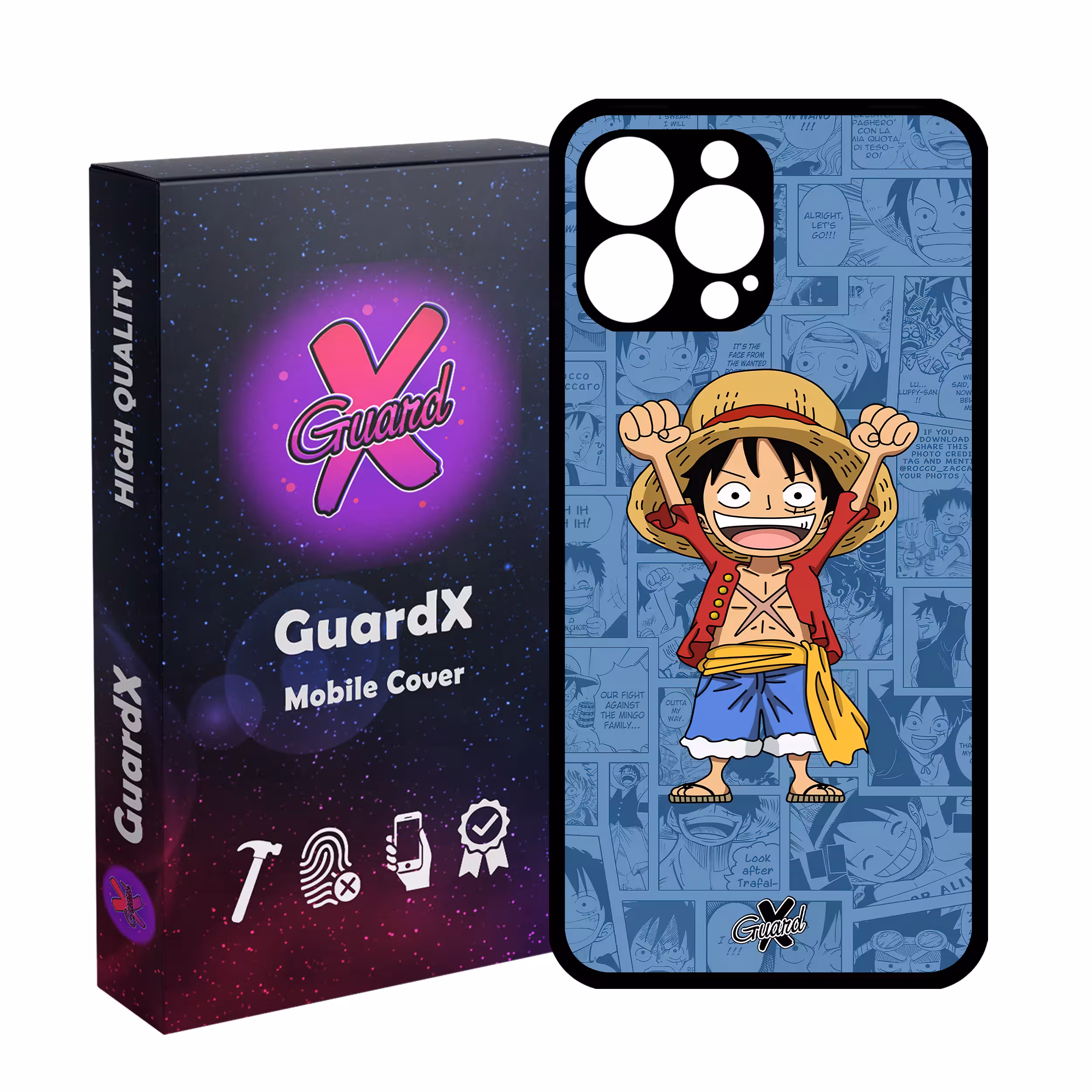 کاور گارد ایکس طرح One Piece Luffy Anime مدل Glass10464 مناسب برای گوشی موبایل اپل iPhone 13 Pro Max
