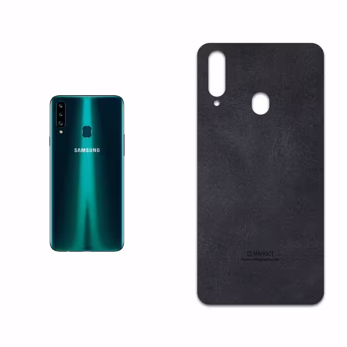 برچسب پوششی ماهوت مدل Graphite Buffalo Leather مناسب برای گوشی موبایل سامسونگ Galaxy A20s