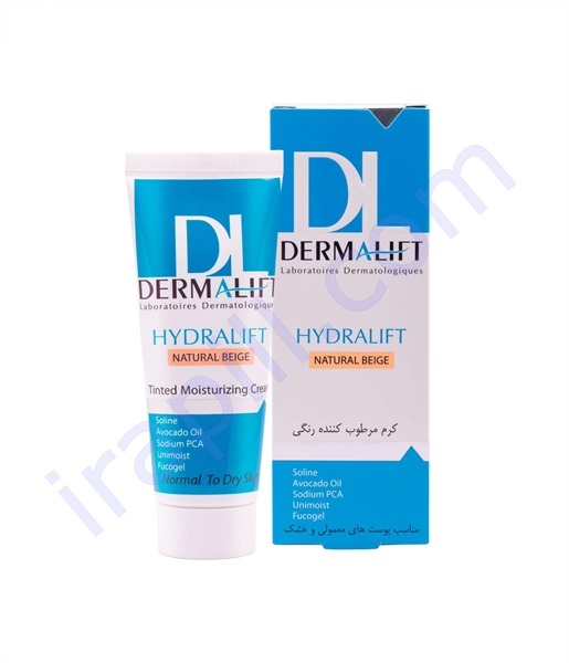 کرم مرطوب کننده رنگی بژ طبیعی هیدرالیفت درمالیفت 50 میلی لیتر