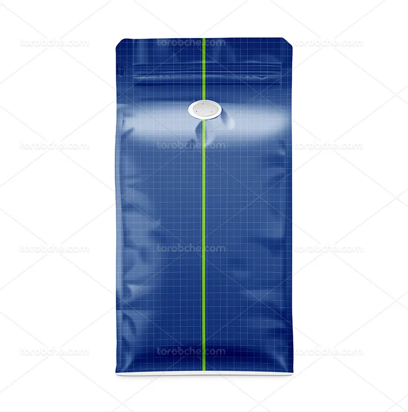 موکاپ PSD بسته بندی فویلی ایستاده لایه باز | گرافیک با طعم تربچه