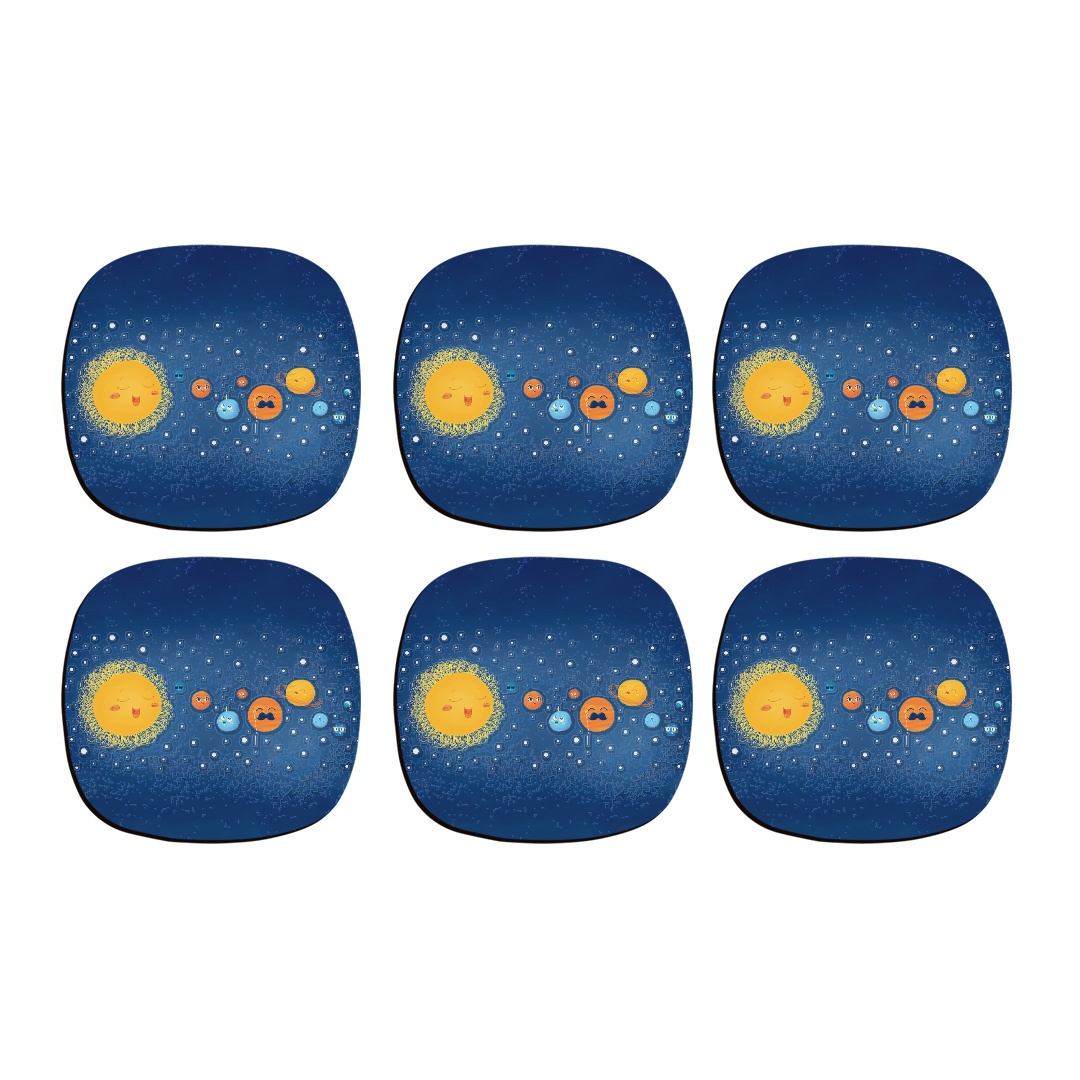 زیر لیوانی ترمه طراحان ایده مدل شادی فضایی کد cfp471 بسته شش عددی