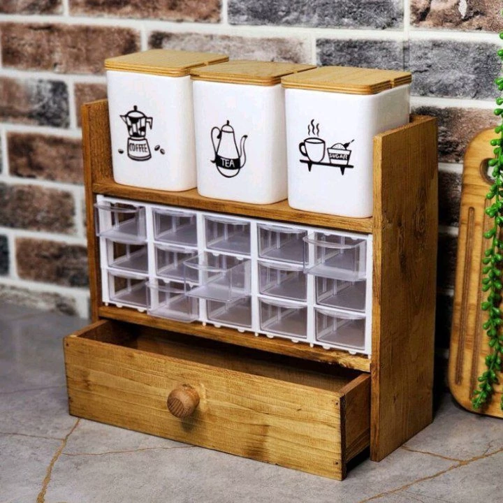 استند ادویه  کشودار جادویه چوبی کشودار فایل قابل سشتشو