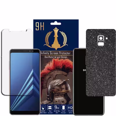 برچسب پوششی اینفینیتی مدل PRO MAX مناسب برای گوشی موبایل سامسونگ GALAXY A8 PLUS به همراه محافظ صفحه نمایش