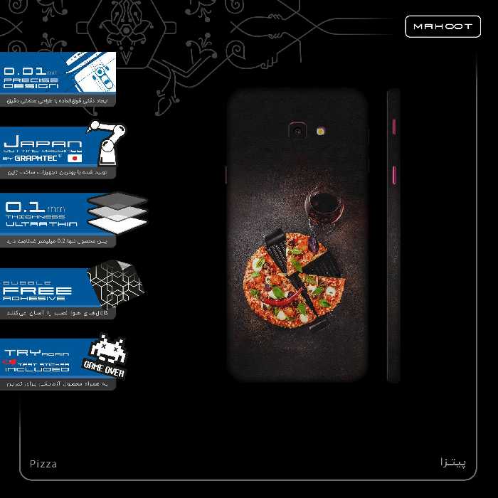 برچسب پوششی ماهوت مدل Pizza-FullSkin مناسب برای گوشی موبایل سامسونگ Galaxy J4 Plus