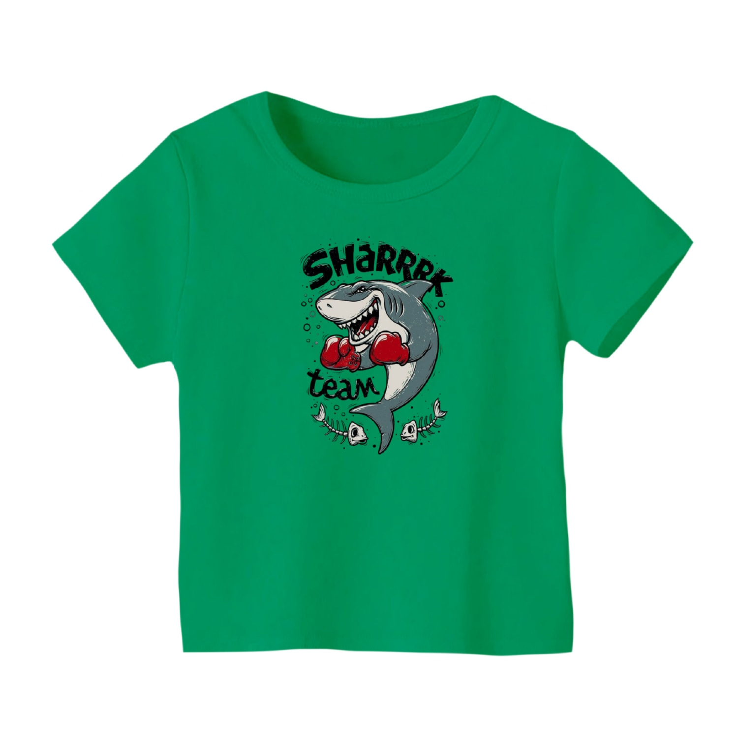 تی شرت آستین کوتاه بچگانه مدل کوسه کد 4 رنگ سبز