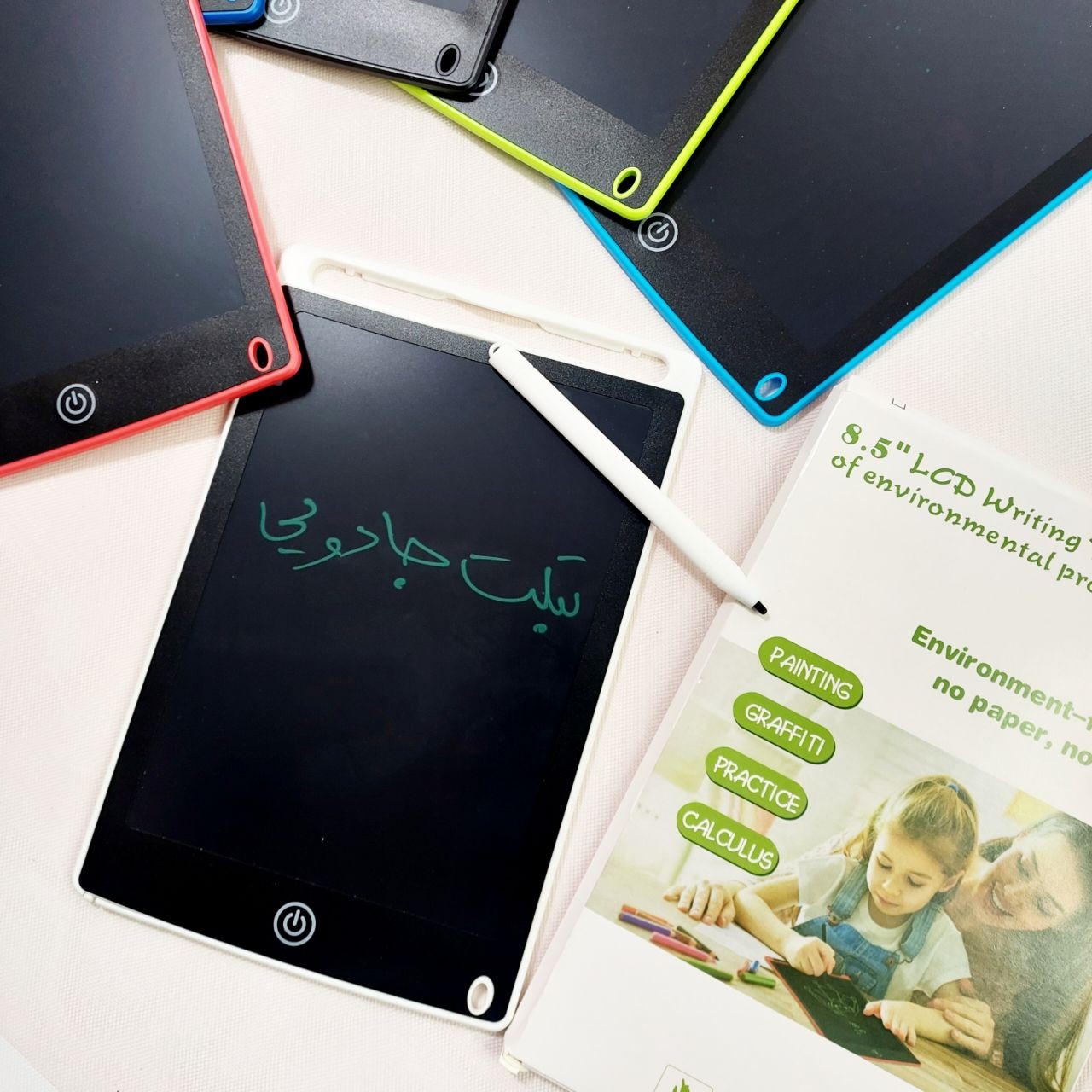 تبلت جادویی یا کاغذ دیجیتال هشت و نیم  اینچ صفحه هفت رنگ آیتم اصلی خارجی