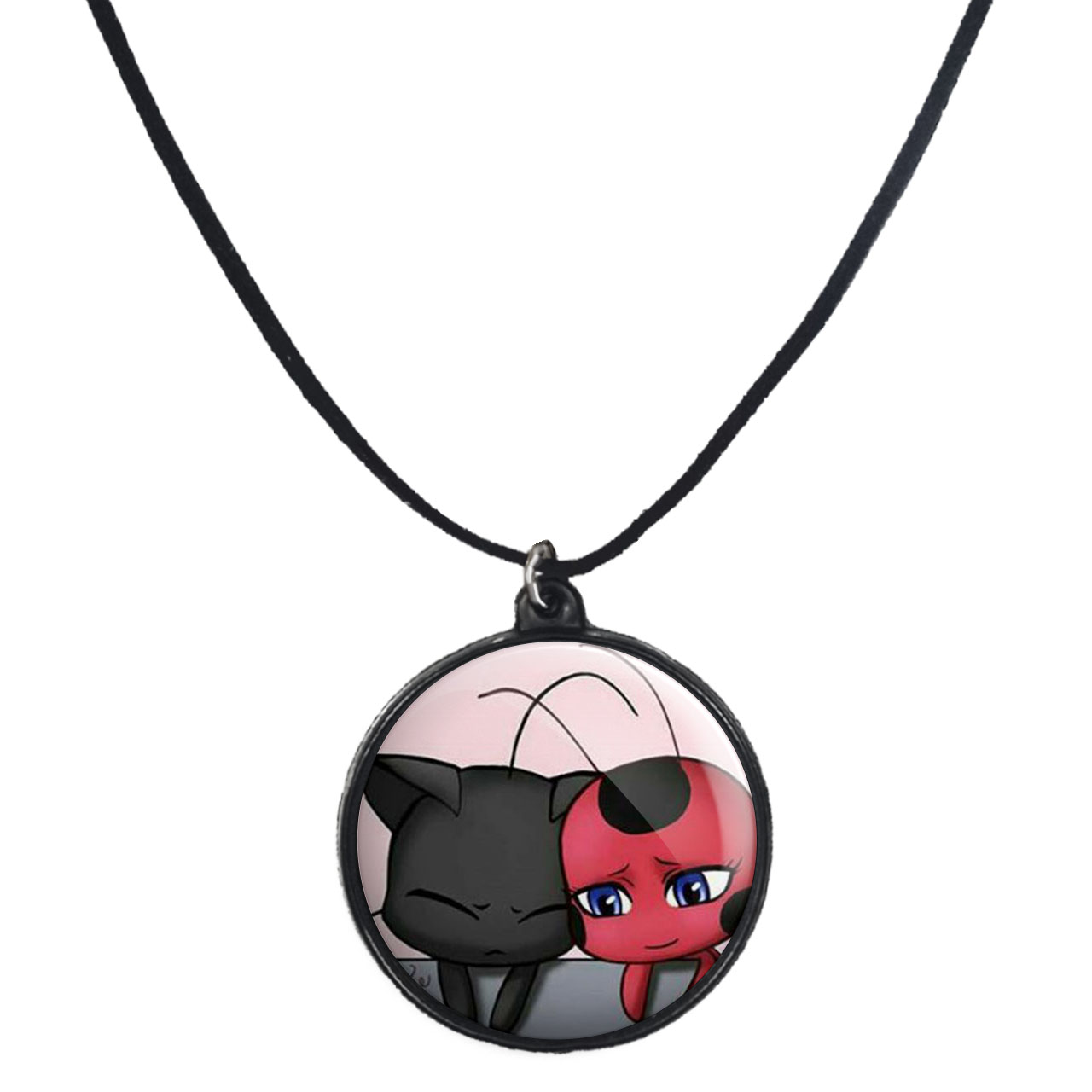 گردنبند پرمانه طرح کفشدوزکی کد pmb.1861 مدل دو طرفه