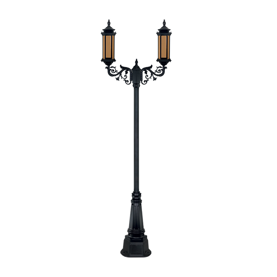 چراغ دو شاخه پارکی تکشیدفام مدل معبد سورنا کد 91215-16-1424