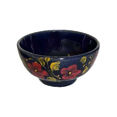 کاسه سفالی مدل ماست خوری طرح گل کد GH 