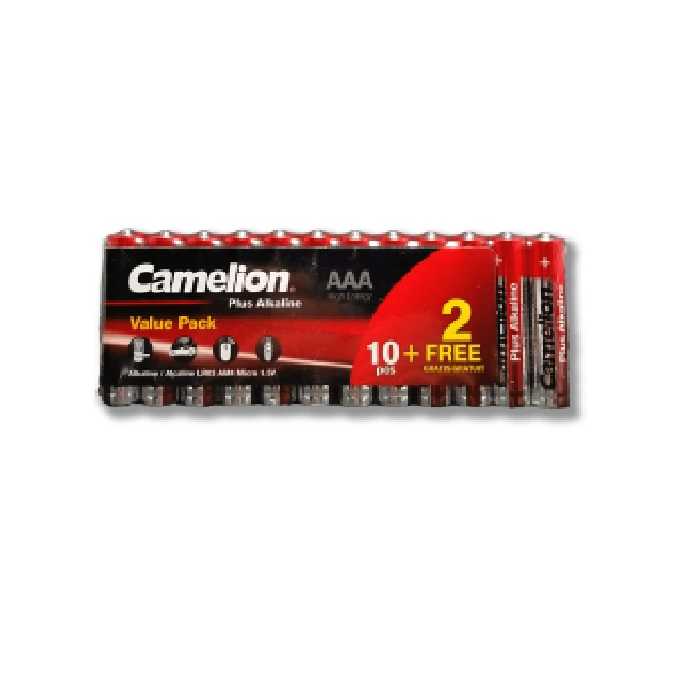 باتری نیم قلمی Camelion Plus Alkaline AAA بسته 12 عددی