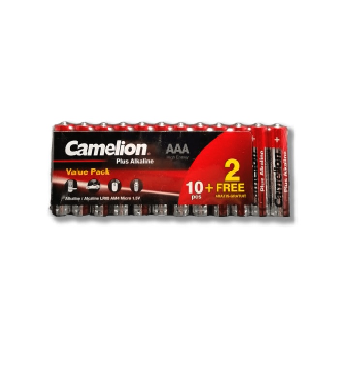 باتری نیم قلمی Camelion Plus Alkaline AAA بسته 12 عددی