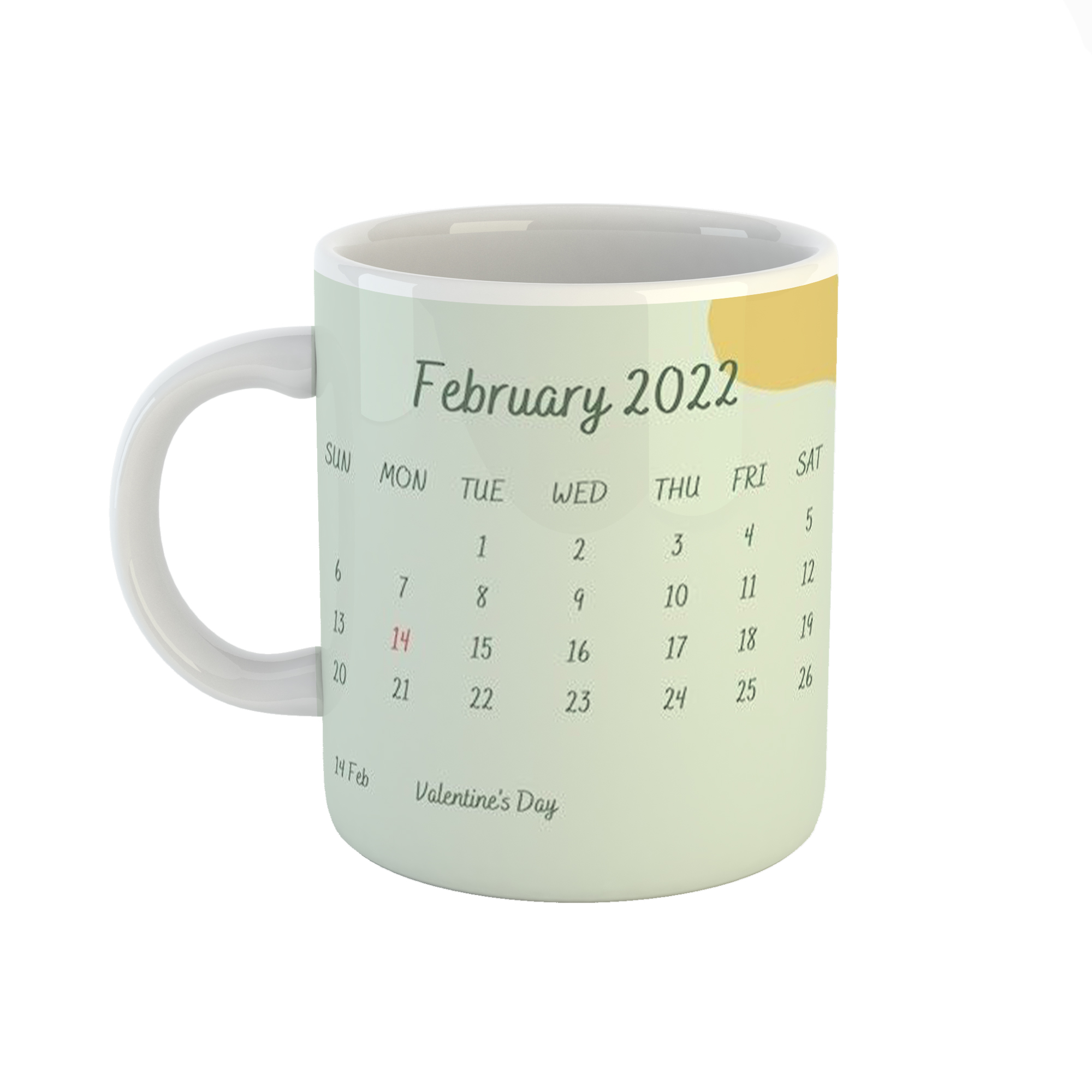 ماگ طرح گرافیکی ماه فوریه بهمن 